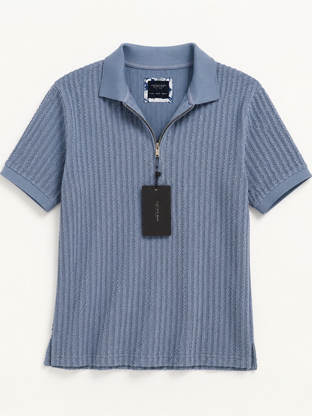 NWT Cactus Man Ricky Singh Textured Knit Quarter-Zip Polo – Size Medium